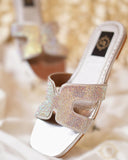 Hana Silver Slides - Embellished with High-Quality Size Zero Zircons For Women