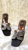 Hana Black Slides - Embellished with High-Quality Zero Size Zircons For Women