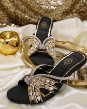 Anastasia Heels - Silver, Black, and Gold with 2.5-Inch Elegance For Women