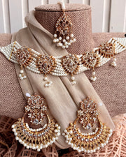 Zayvera White Stone Choker Set For Women