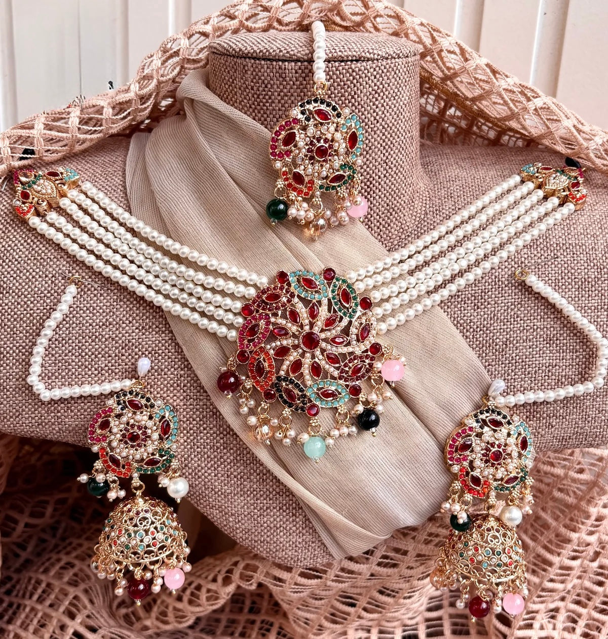 Zayvera Royal Stone Choker Set For Women