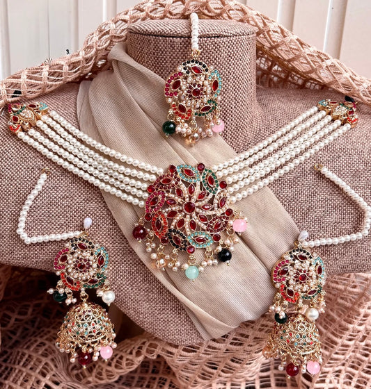 Zayvera Royal Stone Choker Set For Women
