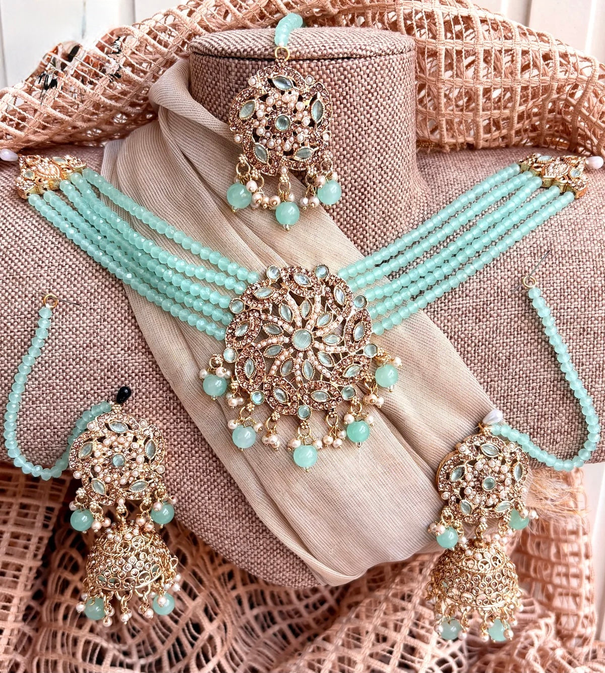Zayvera Royal Stone Choker Set For Women