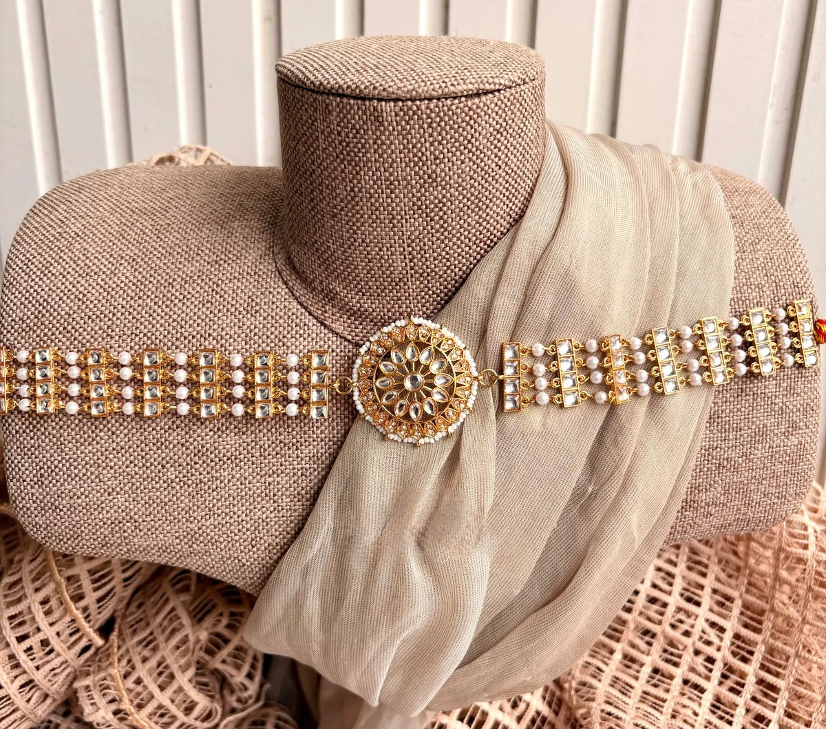 Noor Royal Kundan Pearl Sheesh Patti For Woman