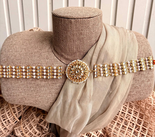 Noor Royal Kundan Pearl Sheesh Patti For Woman