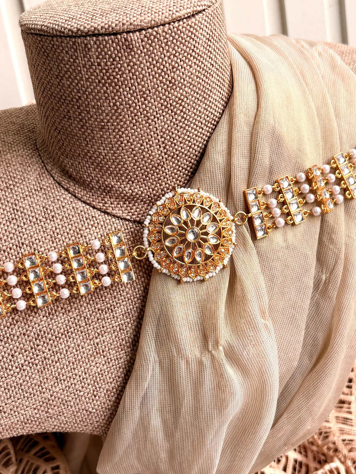 Noor Royal Kundan Pearl Sheesh Patti For Woman