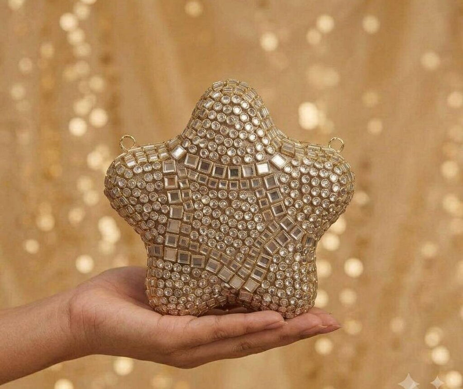 Golden Star Luxe Statement Clutch For Women