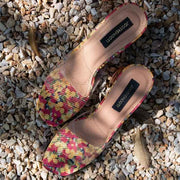 Flora – Multi-Color Floral Block Heel Sandals For Women