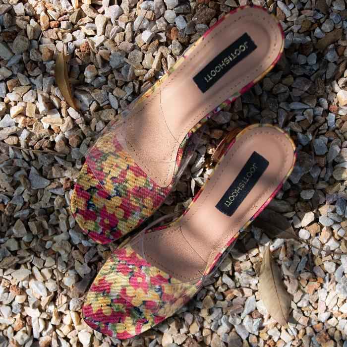 Flora – Multi-Color Floral Block Heel Sandals For Women