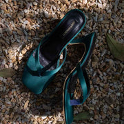 Nina Forest – Emerald Green Kitten Heel Sandals For Women