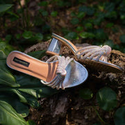 Niomi Silver – Sparkling Silver Block Heel Sandals For Women