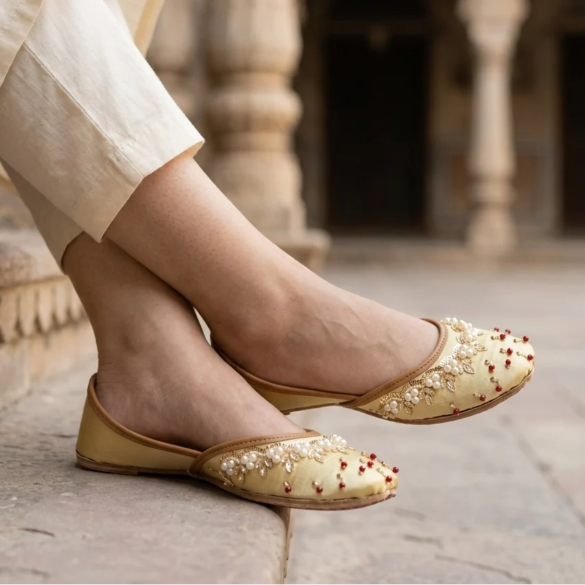 Royal Stitch Handcrafted Embroidered Khussa For Women
