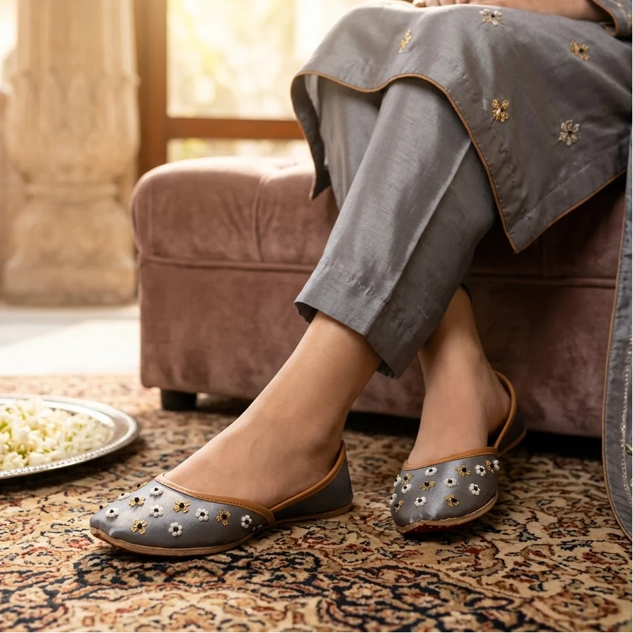 Artisan Elegance Embroidered Khussa For Women
