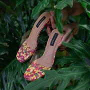 Flora – Multi-Color Floral Block Heel Sandals For Women