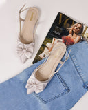 Luxury Bow-Tie Ballerina Mules For Women