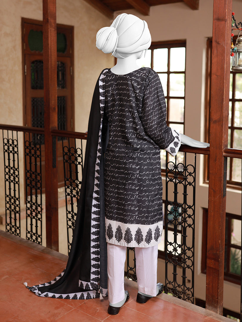 Kitabi Dastaan Printed Two-Piece Unstitched Suit For Women
