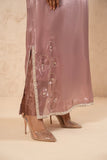 Zarmin Mauve Shine – Luxury 3-Piece Silk Kaftan Suit For Women