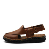 Mustard Leather Peshawari Chappal/Sandals For Men