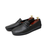 Black Color Leather Loafers For Men