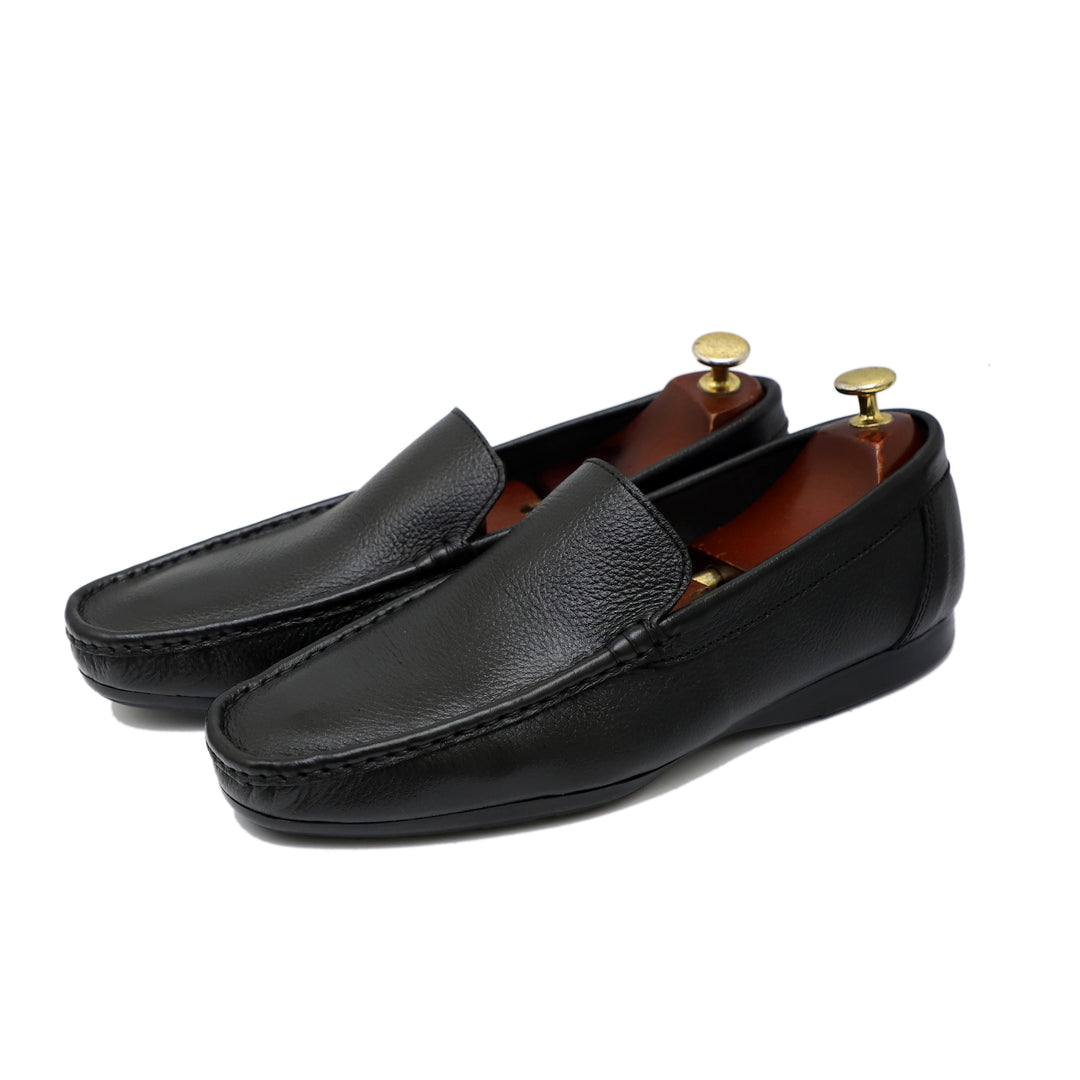 Black Color Simple Loafers For Men