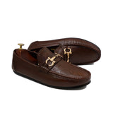 Black & Brown Golden Bunch Style Loafers For Men