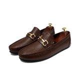 Black & Brown Golden Bunch Style Loafers For Men