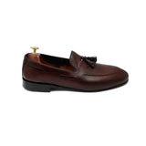 Dark Brown With Tassels Leather Shoes For Men