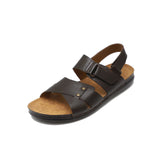 Dark Brown Leather & Rubber Sole Sandals For Men