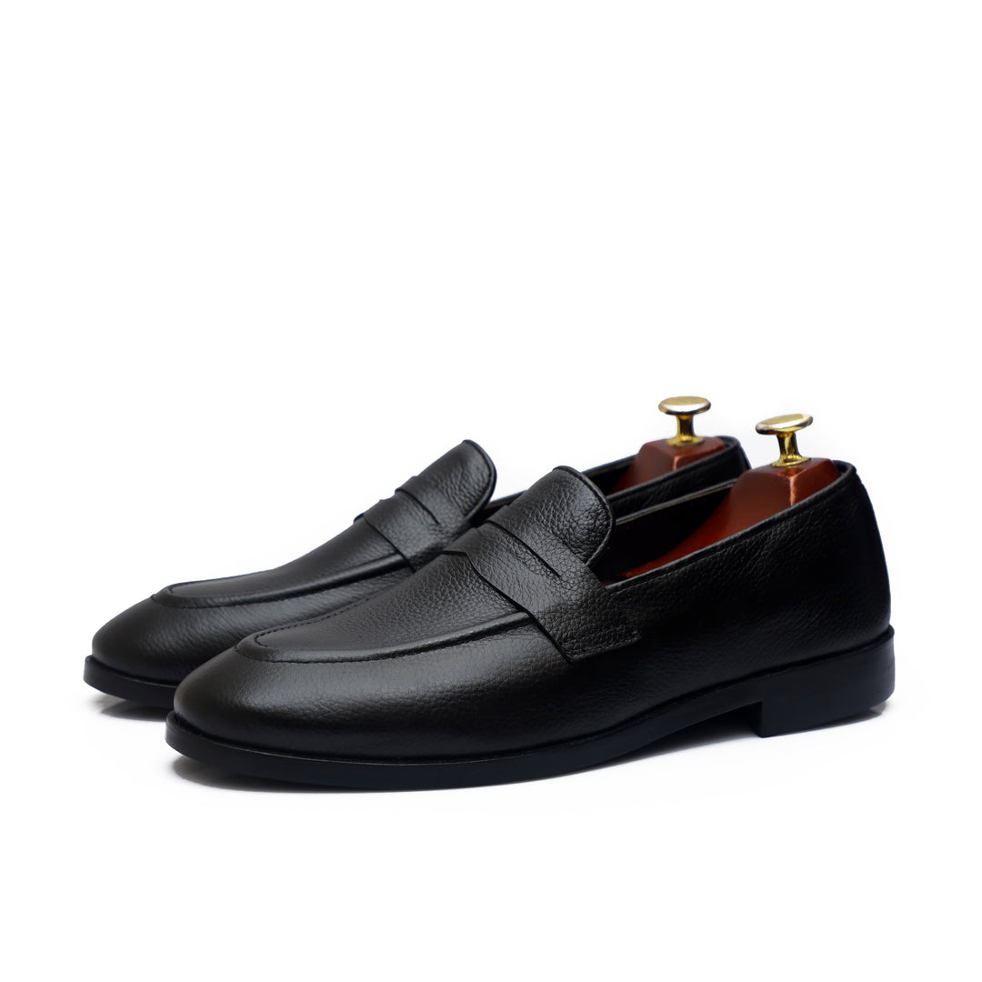 Black Leather Casual Shoes For Men