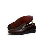 Brown & Black Textured Leather Shoes for Men