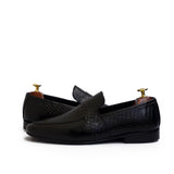 Brown & Black Textured Leather Shoes for Men