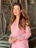 Blush (Pinkish) – Embroidered 2-Piece Cotton Lawn Outfit For Women