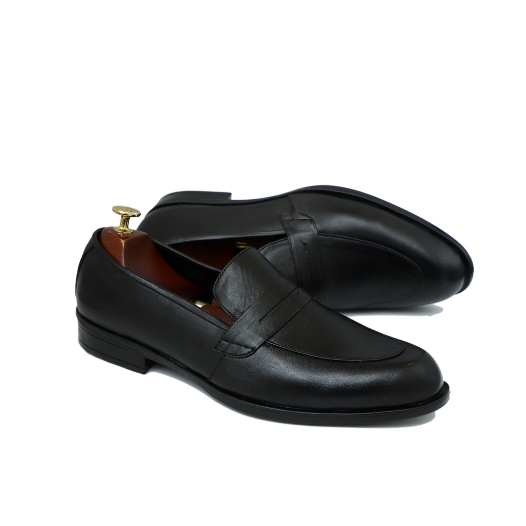 Black Leather With Tie Shoes For Men