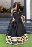 Afroz Jahan Black Raw Silk Maxi with Net Dupatta For Women