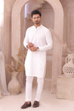 White Father & Son Matching Kurta Set For Men & Kid