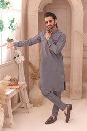 Premium Grey Father & Son Matching Kurta Pajama Set For Men & Kid