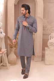 Premium Grey Father & Son Matching Kurta Pajama Set For Men & Kid