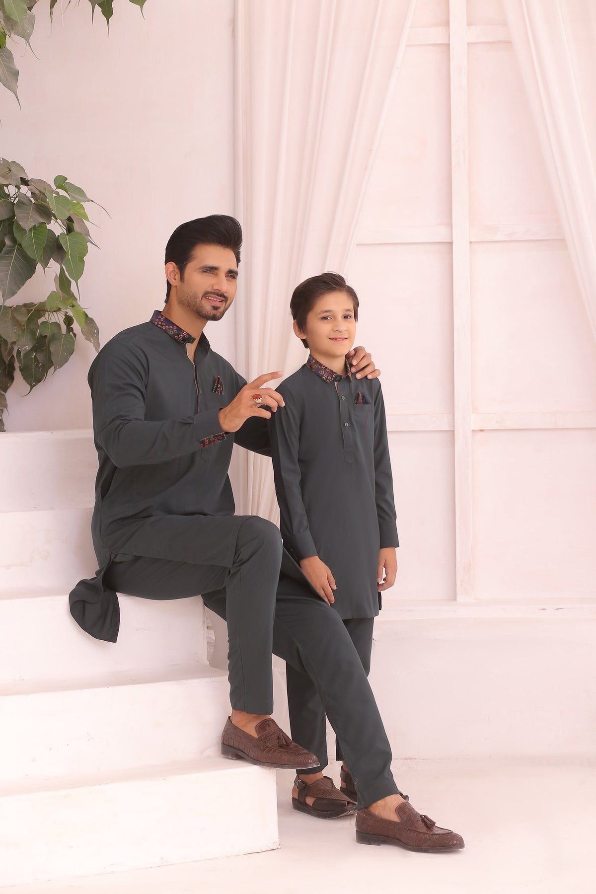 Festive Father & Son Matching Kurta Pajama Set For Men & Kid