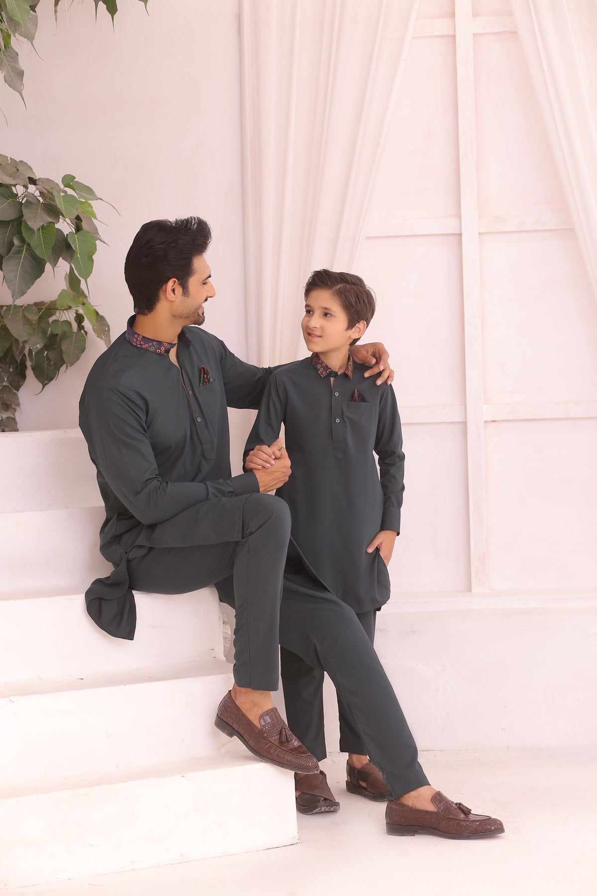 Festive Father & Son Matching Kurta Pajama Set For Men & Kid
