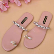 Blush Bloom Sandals – Pearl & Shimmer Elegance For Women