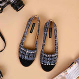 Tweed Meadow Loafers – Espadrille Chic with a Golden Touch For Women