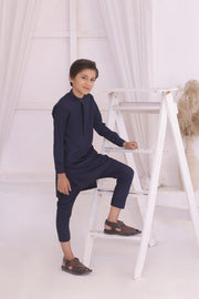 Blue Father & Son Matching Kurta Pajama Set For Men & Kid