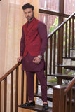 Maroon Color Tux Style Waist Coat For Men
