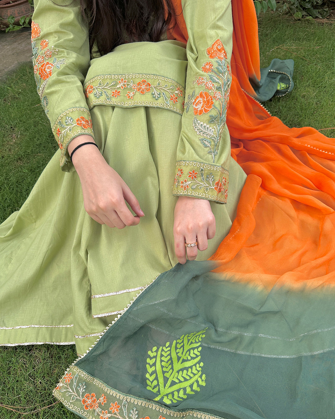 Embroidered Lawn 3-Piece Suit with Chiffon Dupatta For Women