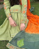 Embroidered Lawn 3-Piece Suit with Chiffon Dupatta For Women