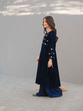 Neelam-e-Sitara – Navy Blue Velvet Frock with Sharara For Girls