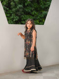 Mirha Black Beauty Velvet Ensemble with Intricate Hand Embroidery For Girls