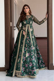 Gul Aimen Forest Green Luxury Silk Maxi with Gown & Dupatta For Women