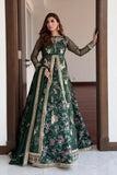 Gul Aimen Forest Green Luxury Silk Maxi with Gown & Dupatta For Women