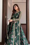 Gul Aimen Forest Green Luxury Silk Maxi with Gown & Dupatta For Women